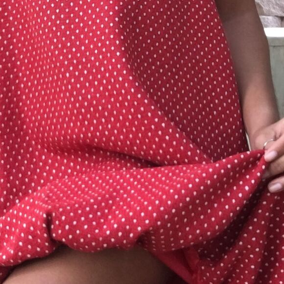 Red polka dot dress with bow/ Thanksgiving and Christmas Dress - Picture 8 of 8